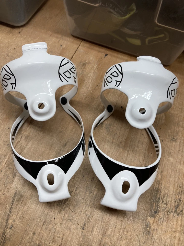 Blanco Bontrager RXL fibra de carbono botella de agua jaulas race x lite xxx par brillante Foto 3 de 4