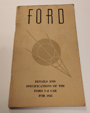 1935 Ford Motor Company Details And Specifications Of The Ford V8 Car Booklet 1935 Ford Motor Company Details And Specifications Of The Ford V8 Car Booklet