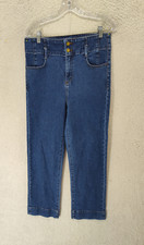 Ann Taylor Women Jeans 10 Blue Cotton High Rise Straight Leg Regular Fit Denim