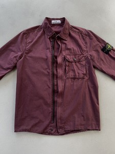 Stone Island Cotton Overshirt Medium M Burgundy Wine Purple Red | eBay