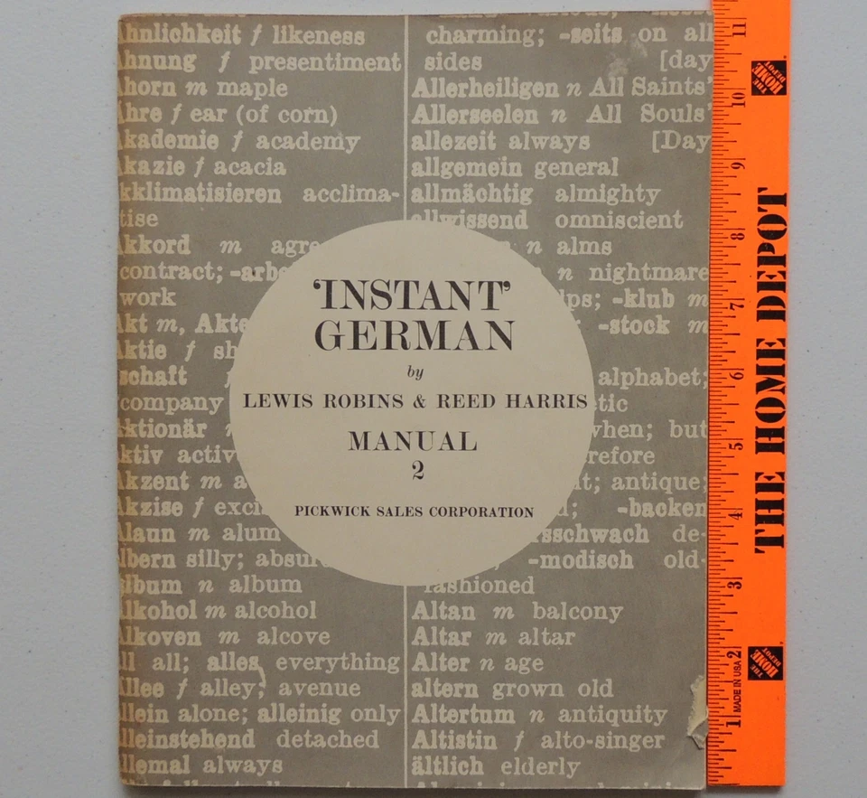 Instant German Manual 2 Vintage 1959 Softcover Book Pickwick Lewis Robins - Image 2 of 4