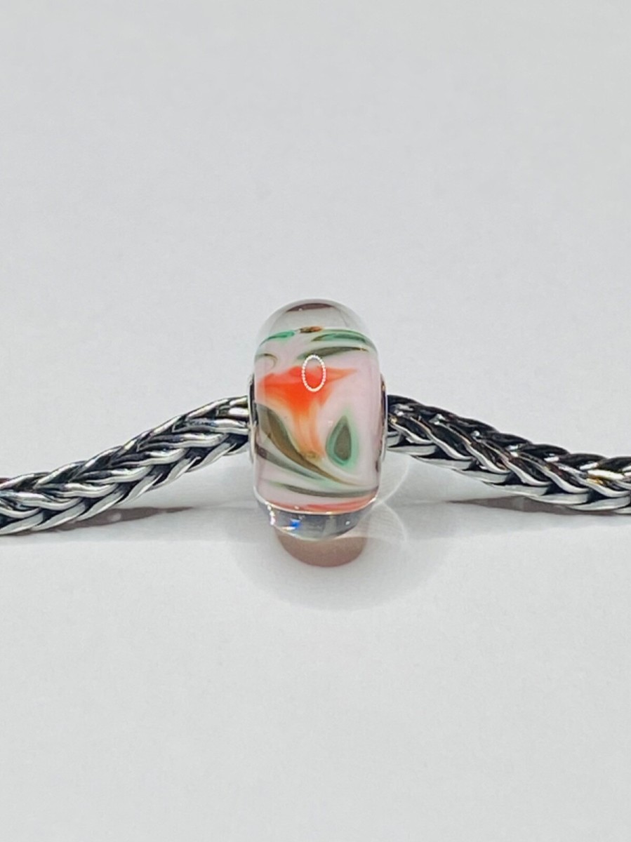 Trollbeads Unique, Orange, Green, Floral
