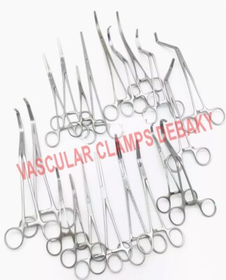 20 PCS SET VASCULAR CLAMPS SURGERY INSTRUMENTS DEBAKY SURGICAL INSTRUMENTS