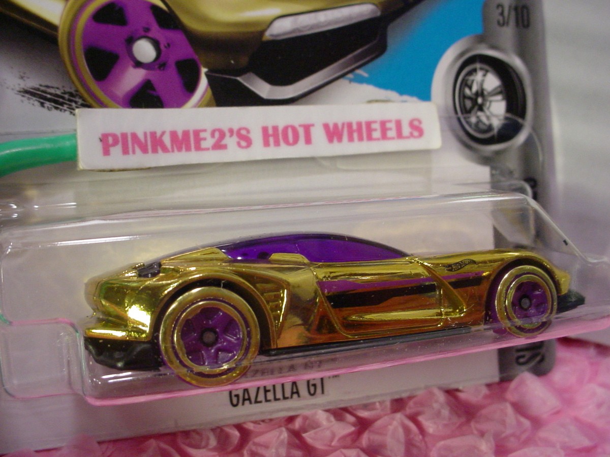 GAZELLA GT #341✰gold/black/purple ✰SUPER CHROMES✰2017 US Hot Wheels case Q