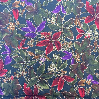 Cotton Fabric 43  x 35  Green Floral Pattern Hoffman California