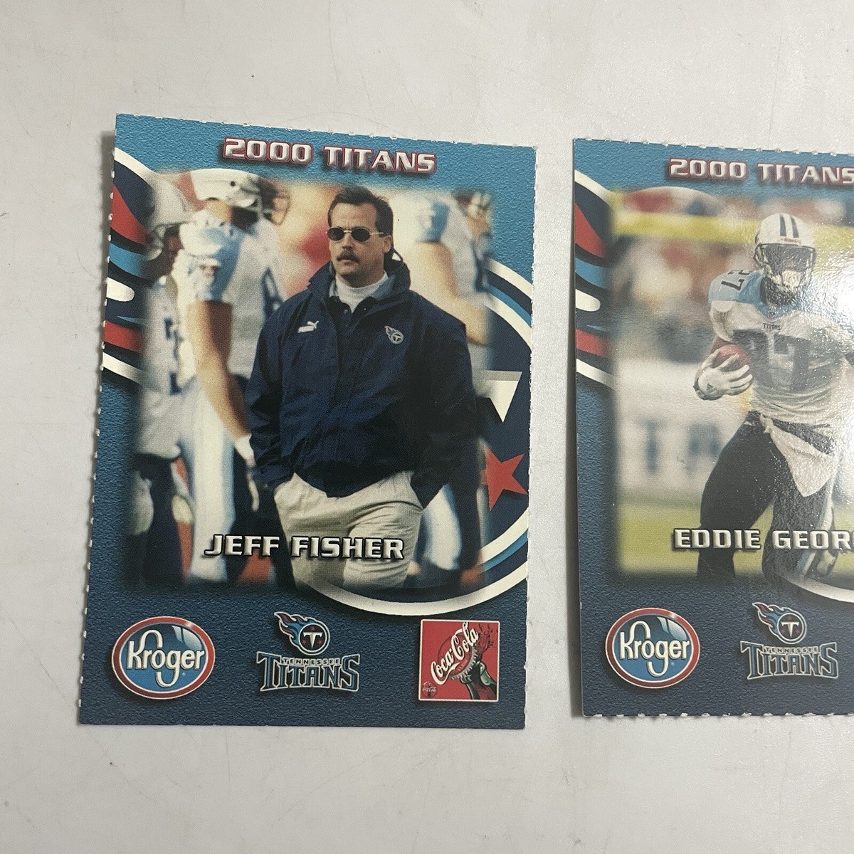 Kroger Coca Cola 2000 Tennessee Titans promo 4 football Cards