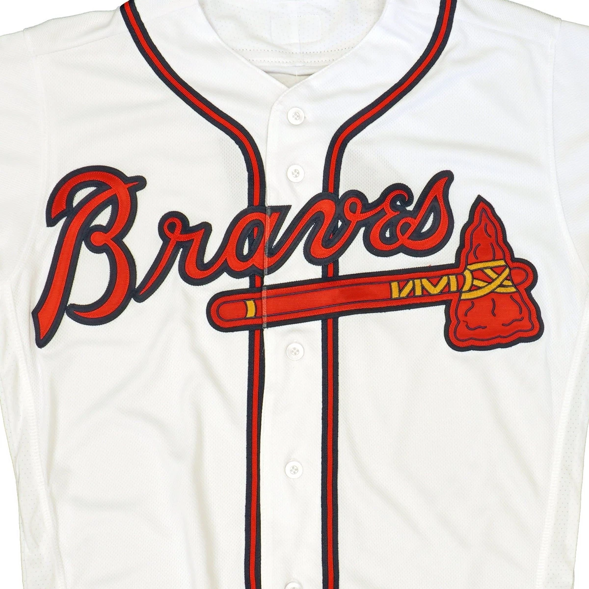 Mens MLB Atlanta Braves Authentic On Field Flex Base Jersey - Home White