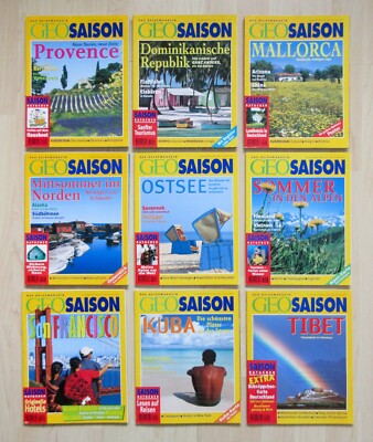 Das Reisemagazin GEO Saison Januar - November 1997, kompletter Jahrgang 9 Hefte