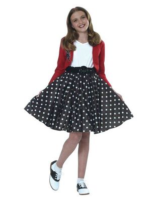 50's Child Polka Dot Dress With Attached Red Jacket Black