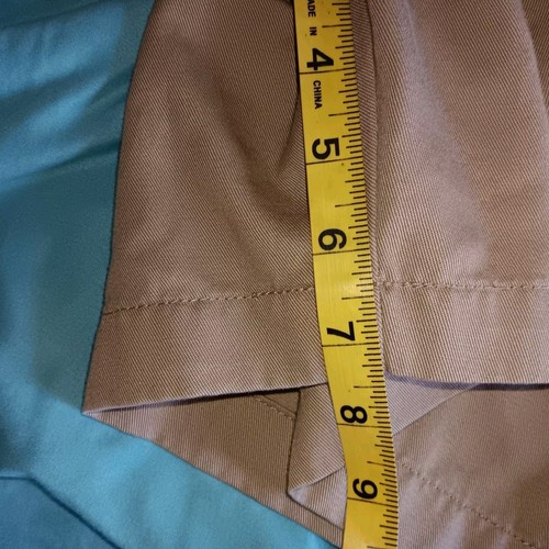 Dockers Men's Khaki Pleated Shorts Dark Tan Tag Size W34 Actual 32 - Foto 8 di 8