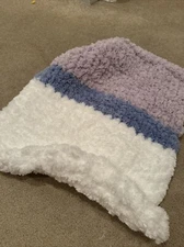 Lavender, White, And Blue Striped Small Baby Blanket