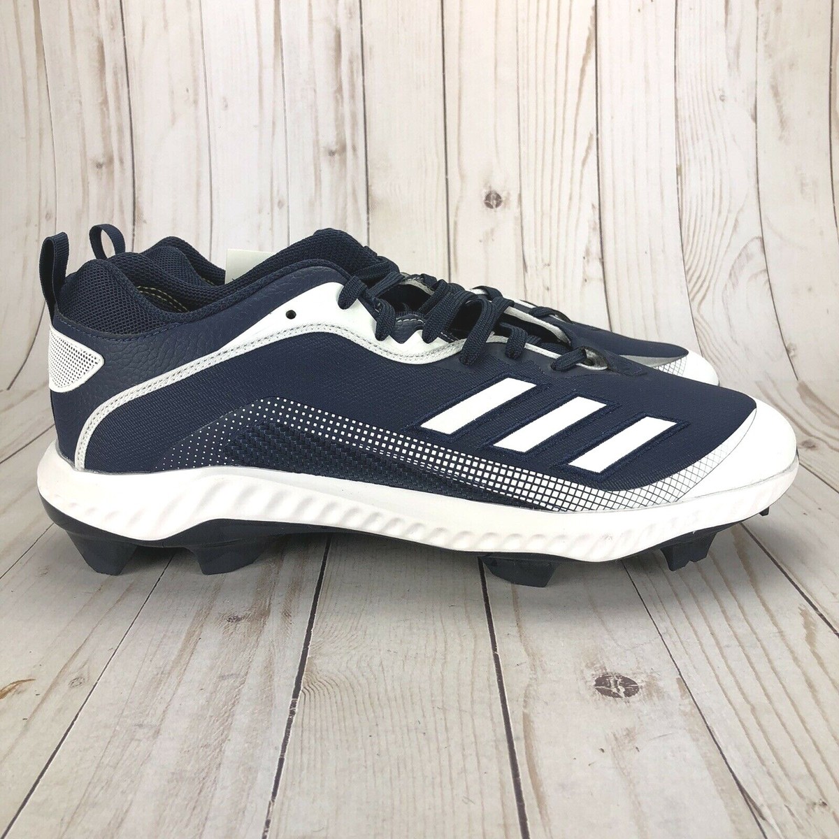 Adidas Icon 6 Low Bounce TPU Baseball Cleats Navy Blue White  display picture 1