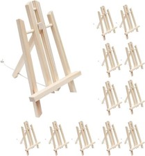 12 Pcs Wooden Easel 12" Naturel Pine Easel Tabletop Stand Painting Canvases etc.