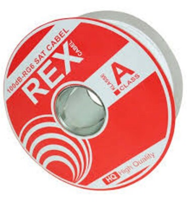 Meter Preis - 0,24  -100m-Koaxialkabel 100dB, Meteraufdruck+10F-Stecker+5F-V.