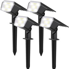 Solar Spot Lights Outdoor, 4 Pack Waterproof Solar Powered Garden Lights, 59 ...