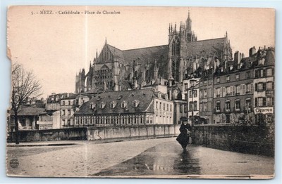 Vintage Postcard Metz Cathedrale Place De Chambre Carte Postale