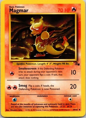 Magmar Unlimited Uncommon Fossil 39/62 HP
