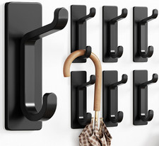 New 6 Pack Stick On Hooks Heavy Duty 6KG Self Adhesive Metal Coat Towel Hooks
