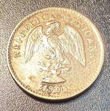1905 Mexico 5 Centavos Silver Coin