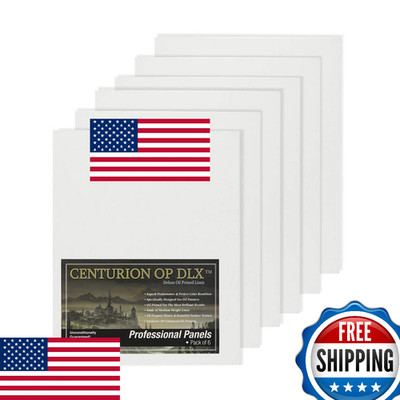 Centurion Deluxe Oil Primed Archival Linen Panels 6pk 9x12'' Professional
