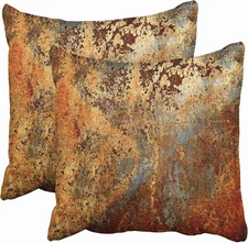 Emvency Set of 2 Throw Pillow Covers Brown 16 x 16 (Pack 2), Rust 