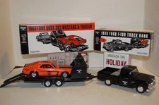 NIB Ertl Wix 1966 Ford F-100 Pickup Truck + 1969 Boss 302 Mustang & Trailer