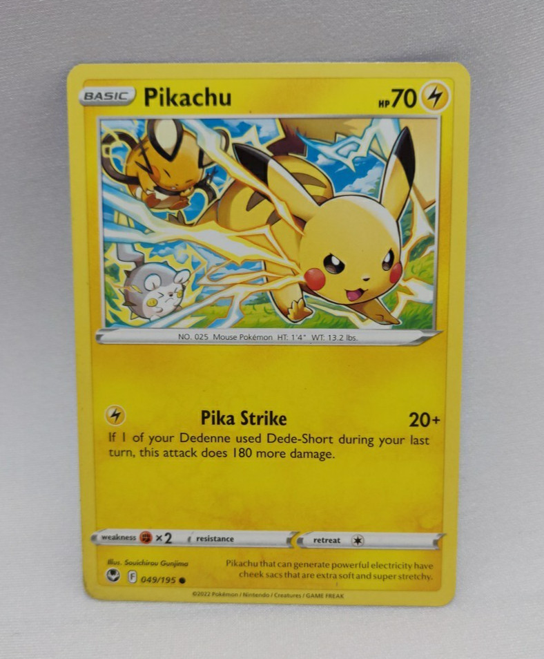 Pokemon TCG Card: PIKACHU 49/195 | Common | Silver Tempest | 2022