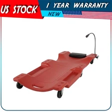 40" Red Low Profile Mechanic Creeper Auto Repair Automotive Creeper w/ Light