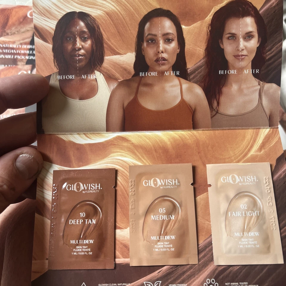 Huda Beauty Skin Tint SamplesX3 Glowish Multidew 50 bulk buy! Job lot - Image 2 of 4