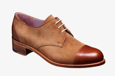 Handmade Bespoke Two Tone Beige Suede & Tan Leather Formal Derby Dress Shoes