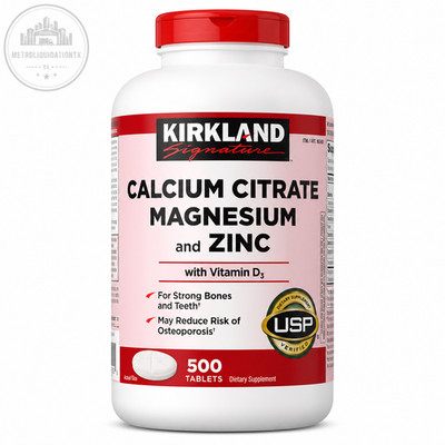 Kirkland Signature Calcium Citrate + Magnesium Zinc + D3 Bone Health 500 Tabs