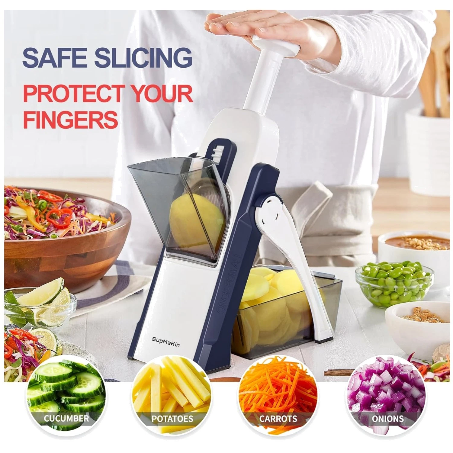 Easy Clean Mandoline Slicer, Potato Cutter, Veggies Chopper#