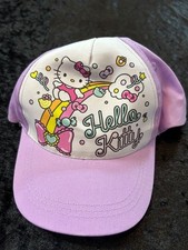 Hello Kitty Baseball Hat, Cap, Girl  s Sanrio Lavender, White, Rainbow Hat