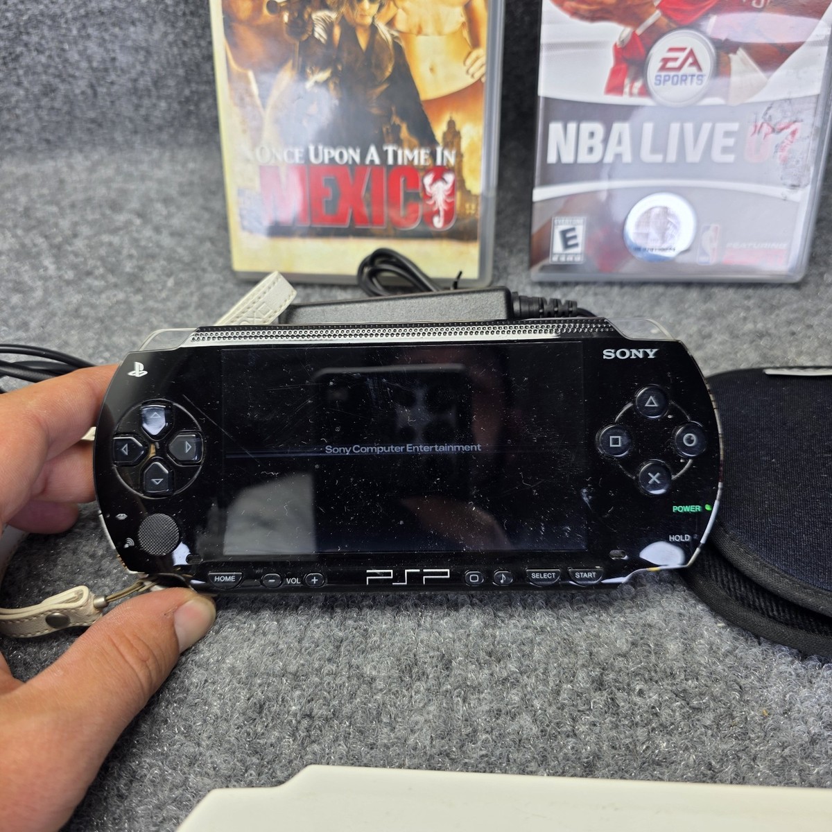 Sony PSP 1000 Portable Console Black Bundle W/ 10 Games/movies