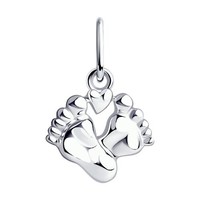 925 Silber KettenanhäNger Charm AnhäNger FüSschen Echtschmuck Halsschmuck