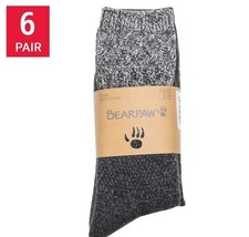 BEARPAW Women's Boot Socks 6 Pair Pack Black Ladies Shoe Sizes 4-10 Soft New