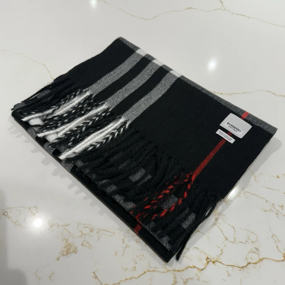 Burberry 100% Cashmere Scarf Multicolor Check Pattern Unisex Foto 2 de 4