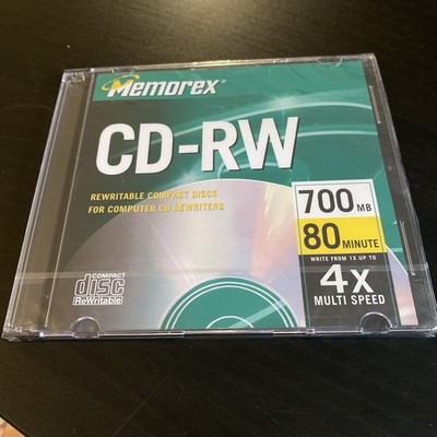 1-Memorex CD-RW Rewritable  4x Multi-Speed, 700MB, 80 Minutes w/ Slim Jewel Case