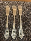Sterling Silverware Wallace Rose Point butter knives lot of 3 2.5 ounces 5.5 “