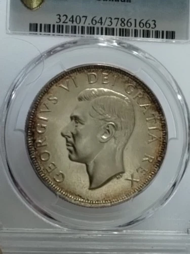 1949 CANADA CANADIAN SILVER DOLLAR MS 64 MINT STATE 64 PCGS TONED BEAUTIFUL L4