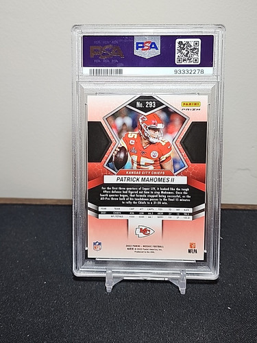 2022 Panini Mosaic Patrick Mahomes Super Bowl Blue Sparkle SP PSA 10 Gem Mint - Picture 2 of 2