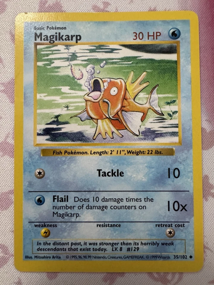 Shadowless MAGIKARP #35/102 RARE Pokemon Card Base Set! *1 Owner* Near Mint!! - Image 3 of 4