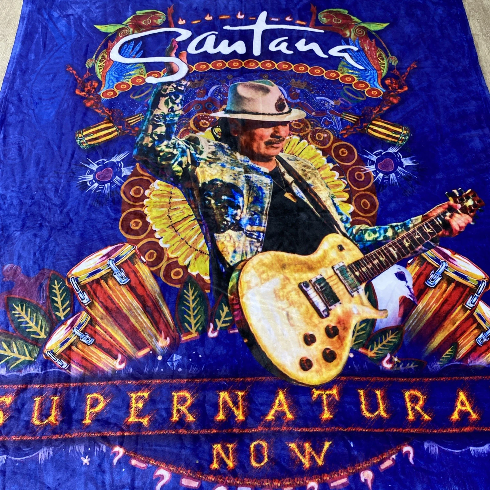 SANTANA 2019 SUPERNATURAL TOUR MERCH FLEECE MICROFIBER THROW BLANKET