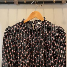 WAYF Small Babydoll Shift Dress | Black Pink Floral, Pintuck, Cottagecore