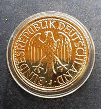 1 German Mark Gold Plated 1991 J in Capsule Collectible