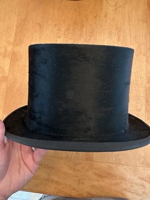 Antique Knox Beaver Fur Top Hat W/Original Box 7 1/4 | eBay