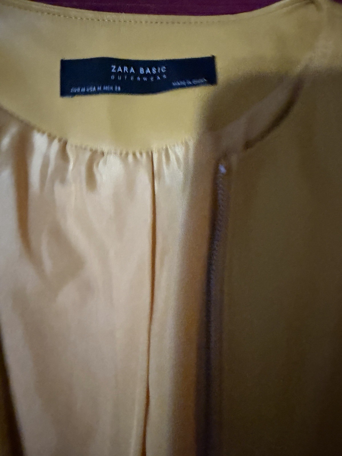 Zara Basic Yellow Ruffle Zip Collarless Long Slee… - image 2