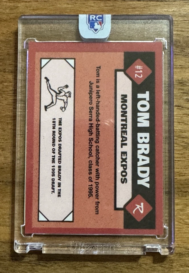 Tarjeta de béisbol Tom Brady EXPOS Rookie SP #12 RC Montreal Expos - SELLADA/ENCASCADA Foto 2 de 4