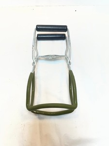 Vintage EARTHGROWN Canning Jar Lifter Tongs Rubber Tips, Black Wooden Handles