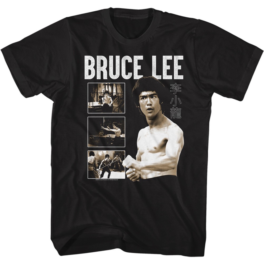Bruce Lee Fighting Movie Stills Men's T Shirt LG